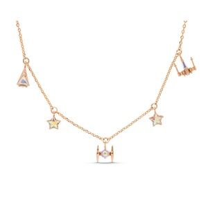 Star Wars Starfighter rose gold charm necklace